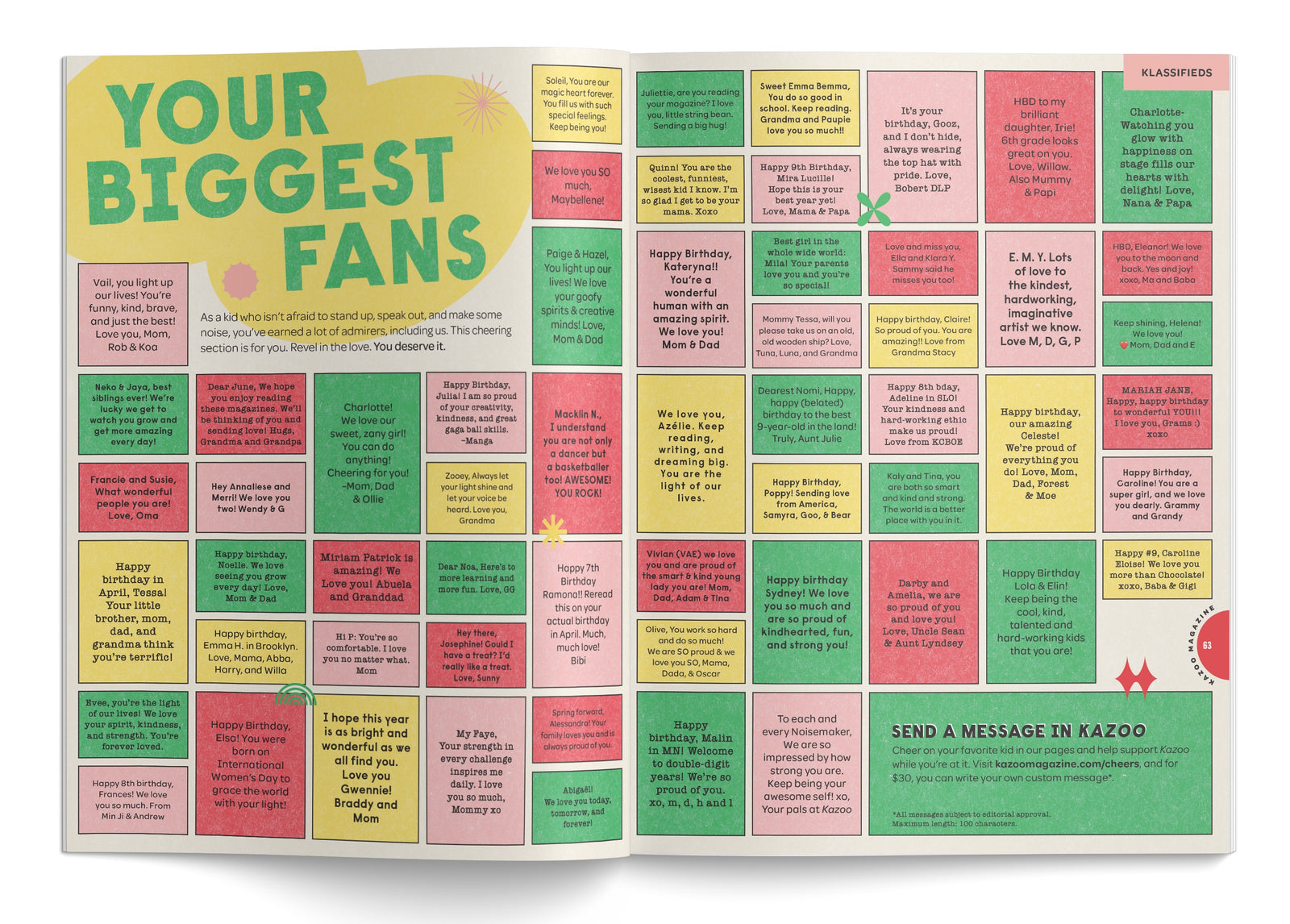 Send a Personalized Message in Kazoo's Spring Issue